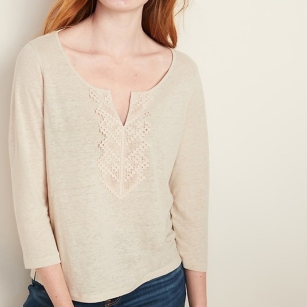 Old Navy Lace Linen Top